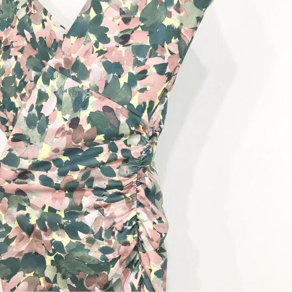 Prana Pearl Isla Green Pink Fitted Stretch Athleisure Dress in White Garden - Picture 8 of 13